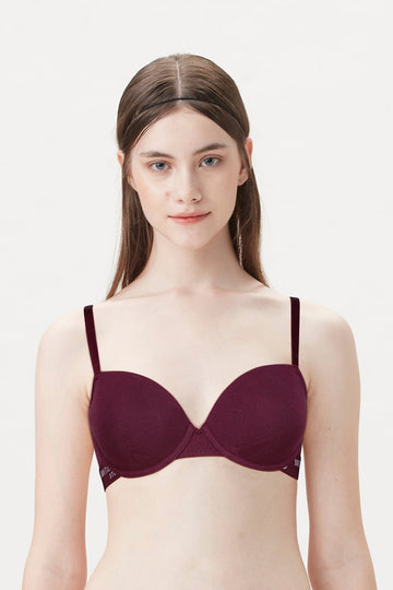BLS - Cheree Wired And Padded Cotton Bra - Berry